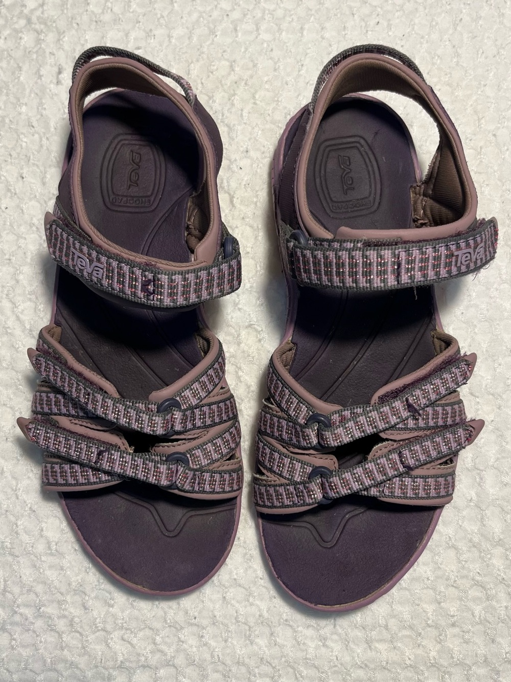 Teva Girls Kid Strappy Sandals — Purlpe with Pink Accents